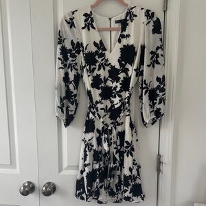 White House Black Market Black and White Floral Dress